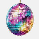 Roze Disco Ball Keramisch Ornament (Links)