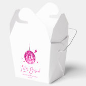 Roze Disco Ball Laten we Disco Verjaardagsfeestje Bedankdoosjes (Geopend)