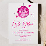 Roze Disco Ball Laten we Disco Verjaardagsfeestje Kaart<br><div class="desc">Dit is een Pink Disco Ball Let's Disco Verjaardagsfeestuitnodiging!</div>