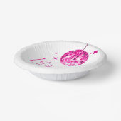 Roze Disco Ball Laten we Disco Verjaardagsfeestje Papieren Kommen (Gebogen)