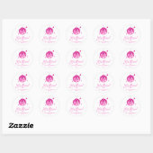 Roze Disco Ball Laten we Disco Verjaardagsfeestje Ronde Sticker (Vel)