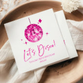 Roze Disco Ball Laten we Disco Verjaardagsfeestje Servet