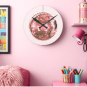 Roze Disco Ball, Meisje Accessoire, Schattige Ronde Klok