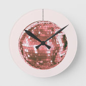 Roze Disco Ball, Meisje Accessoire, Schattige Ronde Klok