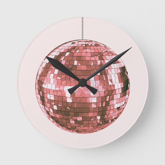 Roze Disco Ball, Meisje Accessoire, Schattige Ronde Klok