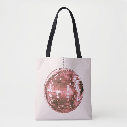 Roze Disco Ball, Meisje Accessoire, Schattige Tote Bag (Voorkant)