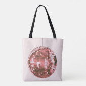 Roze Disco Ball, Meisje Accessoire, Schattige Tote Bag (Achterkant)