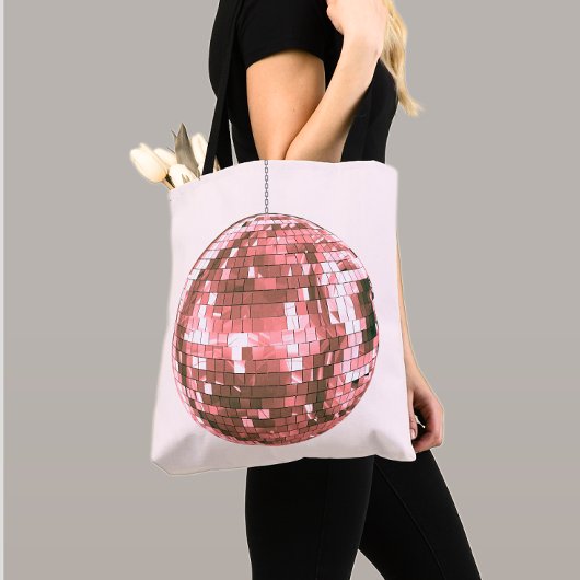 Roze Disco Ball, Meisje Accessoire, Schattige Tote Bag