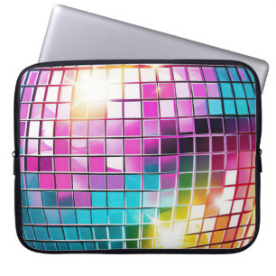 Roze Disco Ball Patroon Laptop Sleeve