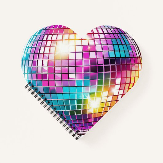 Roze Disco Ball Patroon Notitieboek (Voorkant)