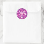 Roze Disco Ball Patroon Ronde Sticker (Tas)