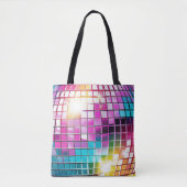 Roze Disco Ball Patroon Tote Bag (Voorkant)