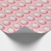 Roze Disco Ball Pattern Wrapping Paper Cadeaupapier (Hoek)