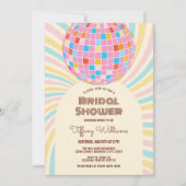 Roze Disco Ball Retro Groovy Vrijgezellenfeest Kaart (Voorkant)