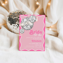 Roze Disco Ball Sparkle Bride wordt Party Design Kaart