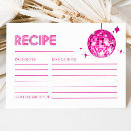 Roze Disco Ball Vrijgezellenfeest Recept Kaarten