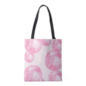 Roze Disco Ballen en Witte Sterren Patroon Retro Tote Bag