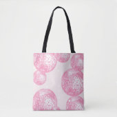 Roze Disco Ballen en Witte Sterren Patroon Retro Tote Bag (Voorkant)