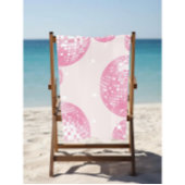 Roze disco ballen en witte sterren retro patroon strandlaken