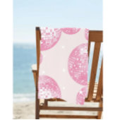 Roze disco ballen en witte sterren retro patroon strandlaken