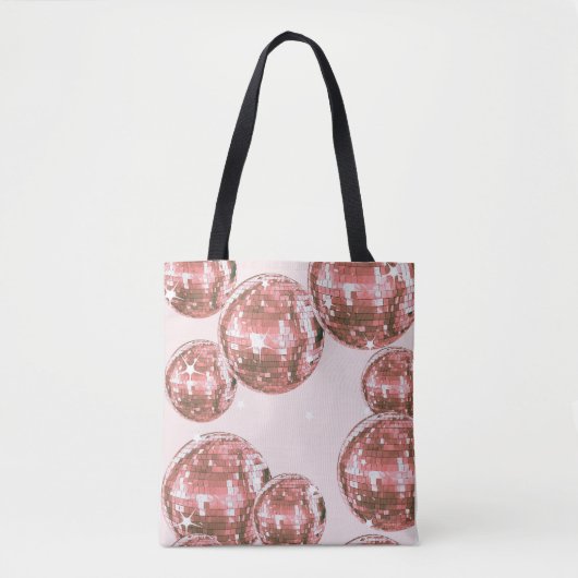 Roze Disco Ballen, Retro Glamour, Meisjesachtige E Tote Bag (Voorkant)