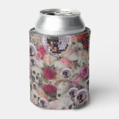 Roze Disco Balls, Skulls en Rozen Motif Blikjeskoeler (Blikje Voorkant)