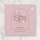 Roze Disco Boogie Bruidsfeest Bedankjes Labels (Achterkant)
