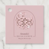 Roze Disco Boogie Bruidsfeest Bedankjes Labels (Voorkant)