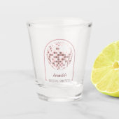 Roze Disco Boogie Bruidsmeisjesfeest Shot Glas (Voorkant)