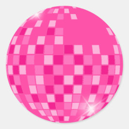 Roze Disco Boogie Ronde Sticker