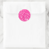 Roze Disco Boogie Ronde Sticker (Tas)