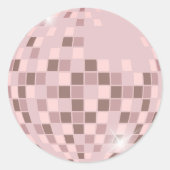 Roze Disco Boogie Ronde Sticker (Voorkant)