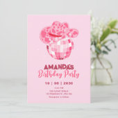 Roze disco cowboy kaart (Staand voorkant)