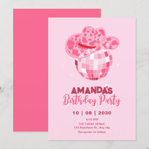 Roze disco cowboy kaart