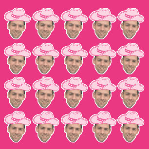 Roze Disco Cowgirl Aanpasbare Bruidegom Gezicht Sticker