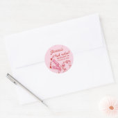 Roze Disco Cowgirl Afscheid Feestje Ronde Sticker (Envelop)