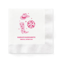 Roze Disco Cowgirl Afscheidsfeestje Papieren Serve