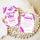 Roze Disco Cowgirl Bachelorette Rodeo Weekend Kaart