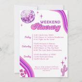 Roze Disco Cowgirl Bachelorette Rodeo Weekend Kaart (Achterkant)