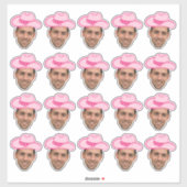 Roze Disco Cowgirl  bruidegom Face Hand Sticker (Vel)
