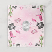 Roze Disco Cowgirl Food Label Plaatskaartje (Buitenkant ongevouwen)