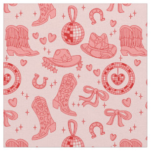 roze disco cowgirl hoed country rodeo western retr stof