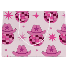 Roze Disco Cowgirl Hoed Patroon met Sterren  Groot Cadeauzakje