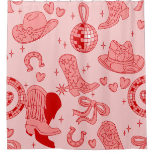 roze disco cowgirl laarzen country rodeo western douchegordijn