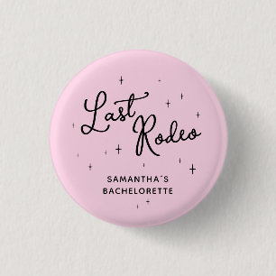Roze Disco Cowgirl Laatste Rodeo Bachelorette Fees Ronde Button 3,2 Cm