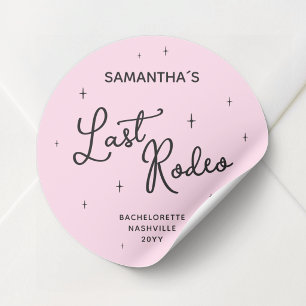 Roze Disco Cowgirl Laatste Rodeo Bachelorette Fees Ronde Sticker