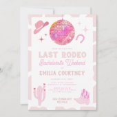 Roze Disco Cowgirl Laatste Rodeo Bachelorette Week Kaart (Voorkant)