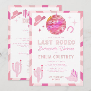 Roze disco Cowgirl Laatste Rodeo Bachelorette Week Kaart