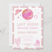 Roze disco Cowgirl Laatste Rodeo Bachelorette Week Kaart (Voorkant)