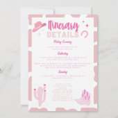 Roze disco Cowgirl Laatste Rodeo Bachelorette Week Kaart (Achterkant)